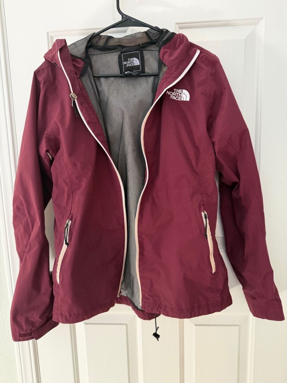 The North Face Women's Burgundy Hooded Rain Shell Jacket